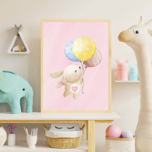 Floating Bunny & Balloons | Child's Bedroom | Playroom Décor