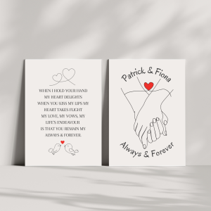 Set of 2 | Holding-Hands & Love Poem | Modern | Minimalistic