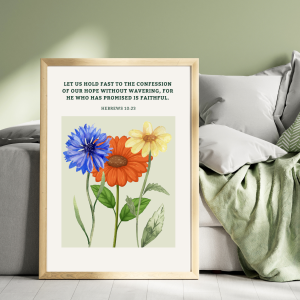 Hebrews 10:23 | Inspiring Wall Poster | Prayer Room | Gift Idea