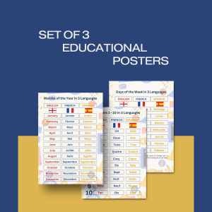 Children's Educational Posters | English, French and Spanish