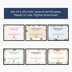 Children's Award Certificates of Achievement | Printable | Set of 6